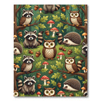 Whimsical Forest Creature Woodland Oak Rug