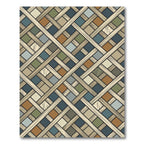 Earthy Geometric Woven Lattice Weave Rug