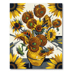 Vibrant Golden Sunflower Art Rug