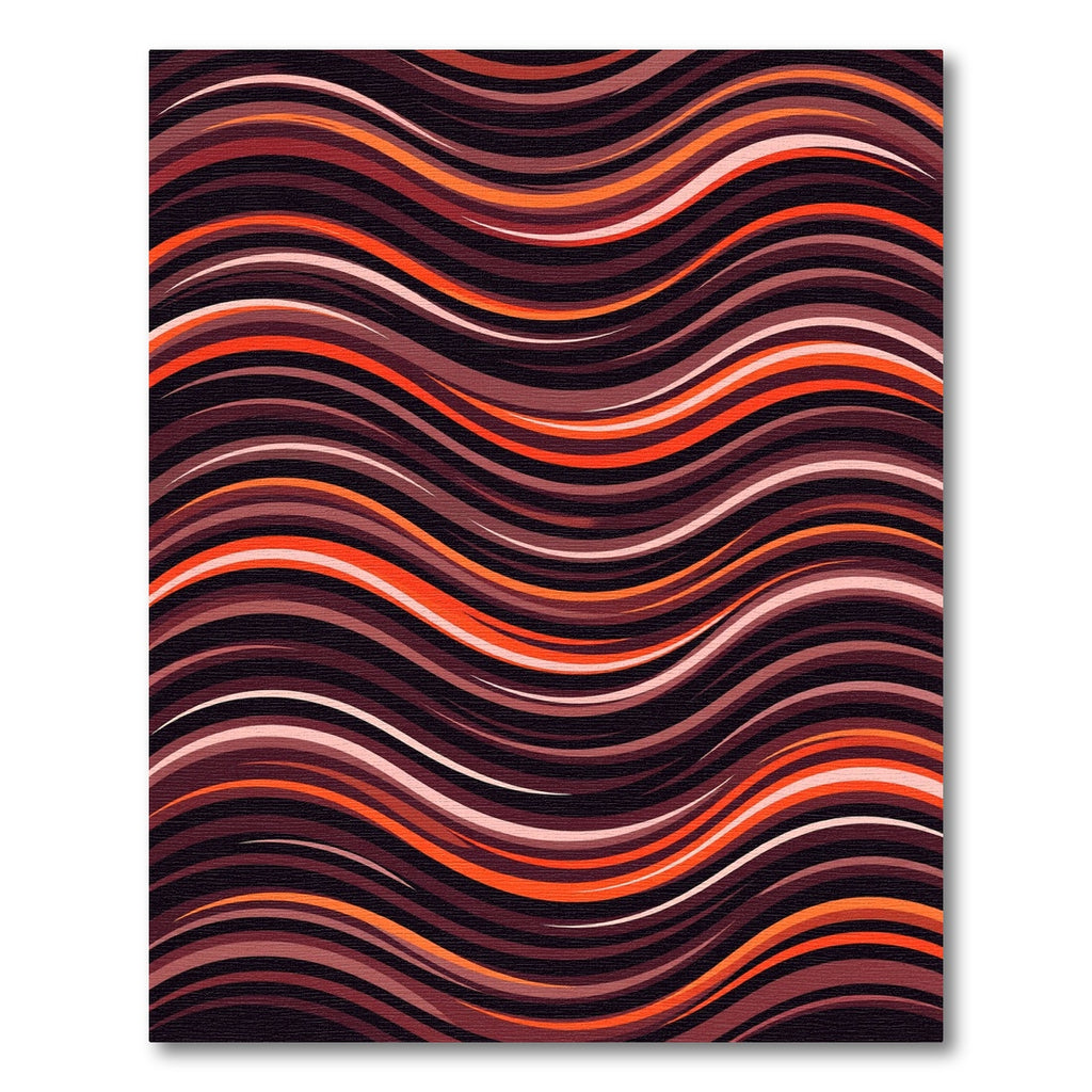 Burnt Orange Abstract Wave Rug