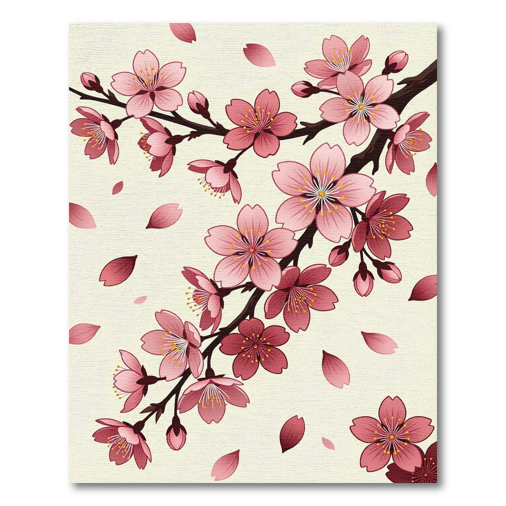 Elegant Pink Sakura Cherry Blossom Branch Rug
