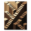 Brown Escher Staircase Illusion Rug