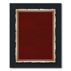 Deep Crimson Bordered Parchment Rug