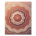 Abstract Terracotta Wavy Concentric Circle Rug