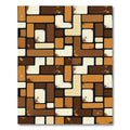 Warm Earthy Tones Abstract Geometric Rug