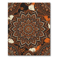 Burnt Orange Floral Mandala Medallion Rug