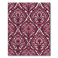 Crimson Red Damask Flourish Rug
