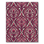 Crimson Red Damask Flourish Rug