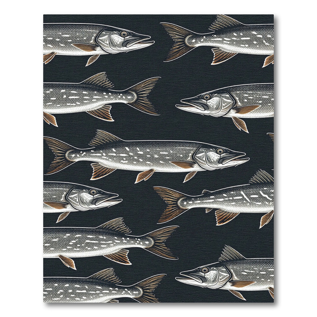 Dark Charcoal Freshwater Pike Fish Rug