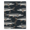 Dark Charcoal Freshwater Pike Fish Rug