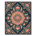 Coral Lotus Floral Medallion Rug