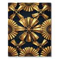 Gold Fan Geometric Art Deco Rug
