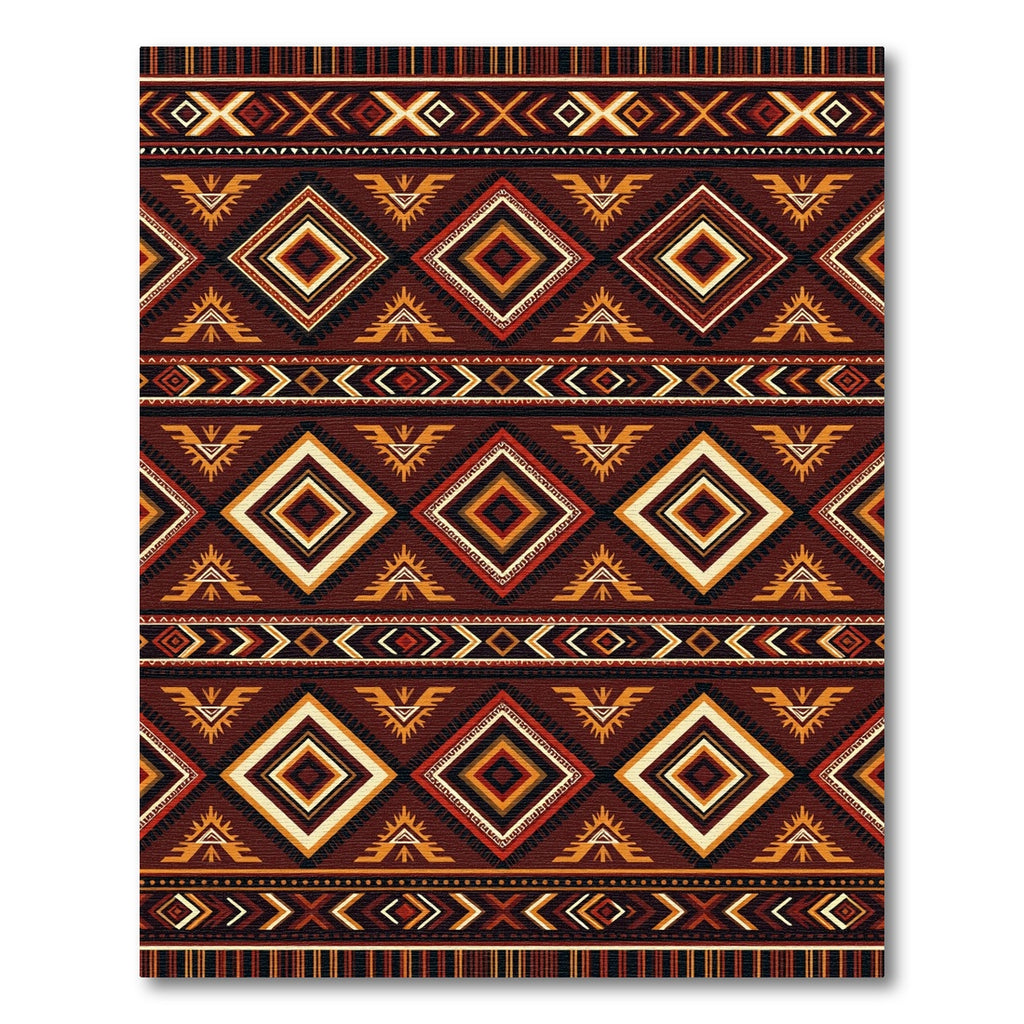 Earthy Geometric Aztec Diamond Rug