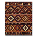 Earthy Geometric Aztec Diamond Rug