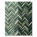 Deep Green Herringbone Stripe Rug
