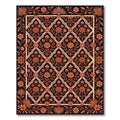Terracotta Floral Lattice Scrollwork Rug