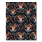 Elegant Peach Fountain Cascade Art Rug