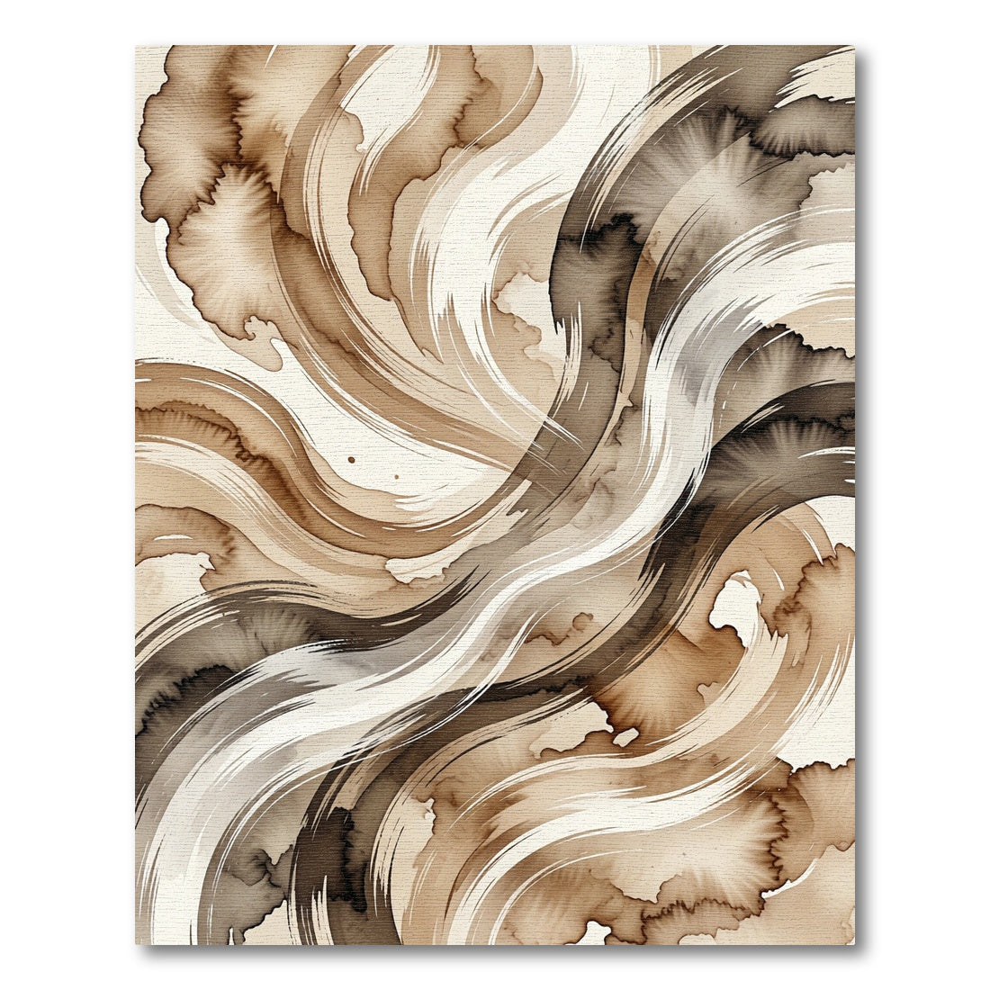 Earthy Tone Swirl Watercolor Rug