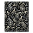 Monochromatic Paisley Floral Scroll Rug