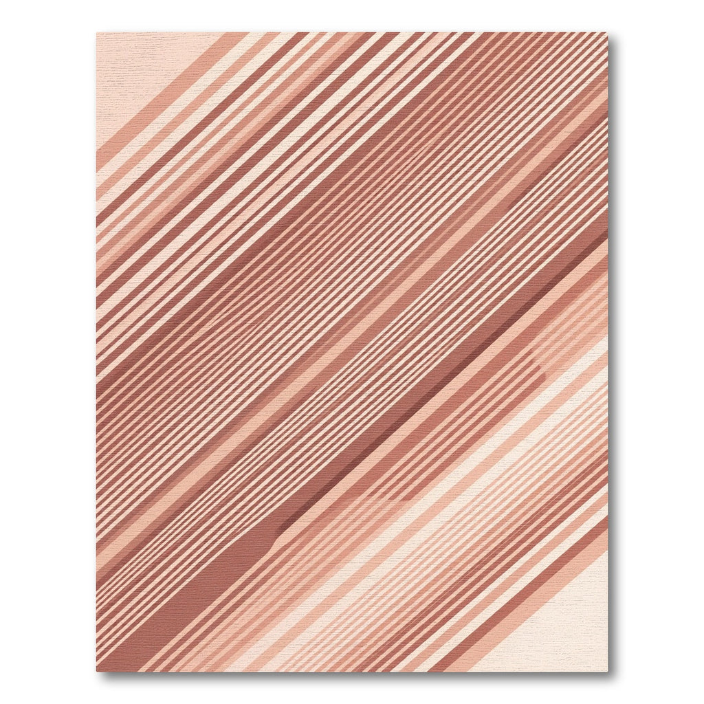 Earthy Terracotta Diagonal Linear Stripe Rug