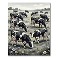 Black and White Grazing Herd Rug