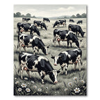 Black and White Grazing Herd Rug