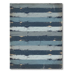 Distressed Navy and Faded Blue Stripe Rug