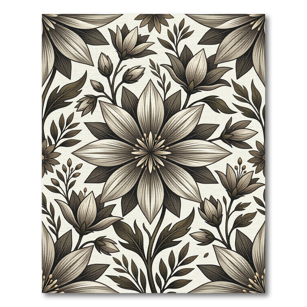 Monochromatic Floral Blossom Arrangement Rug