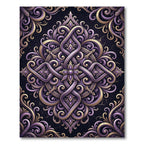 Ornate Amethyst Gold Swirl Medallion Rug