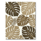 Modern Tropical Monstera Leaf Earthy Rug