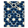 Modern Navy Blue Geometric Honeycomb Rug