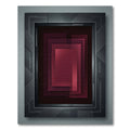 Deep Red Geometric Stack Rug