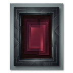 Deep Red Geometric Stack Rug