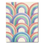 Pastel Rainbow Arched Watercolor Tapestry Rug