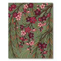Cherry Blossom Branch Green Background Rug