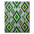 Vibrant Neon Green Ikat Diamond Rug
