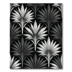 Monochrome Art Deco Fan Leaf Rug