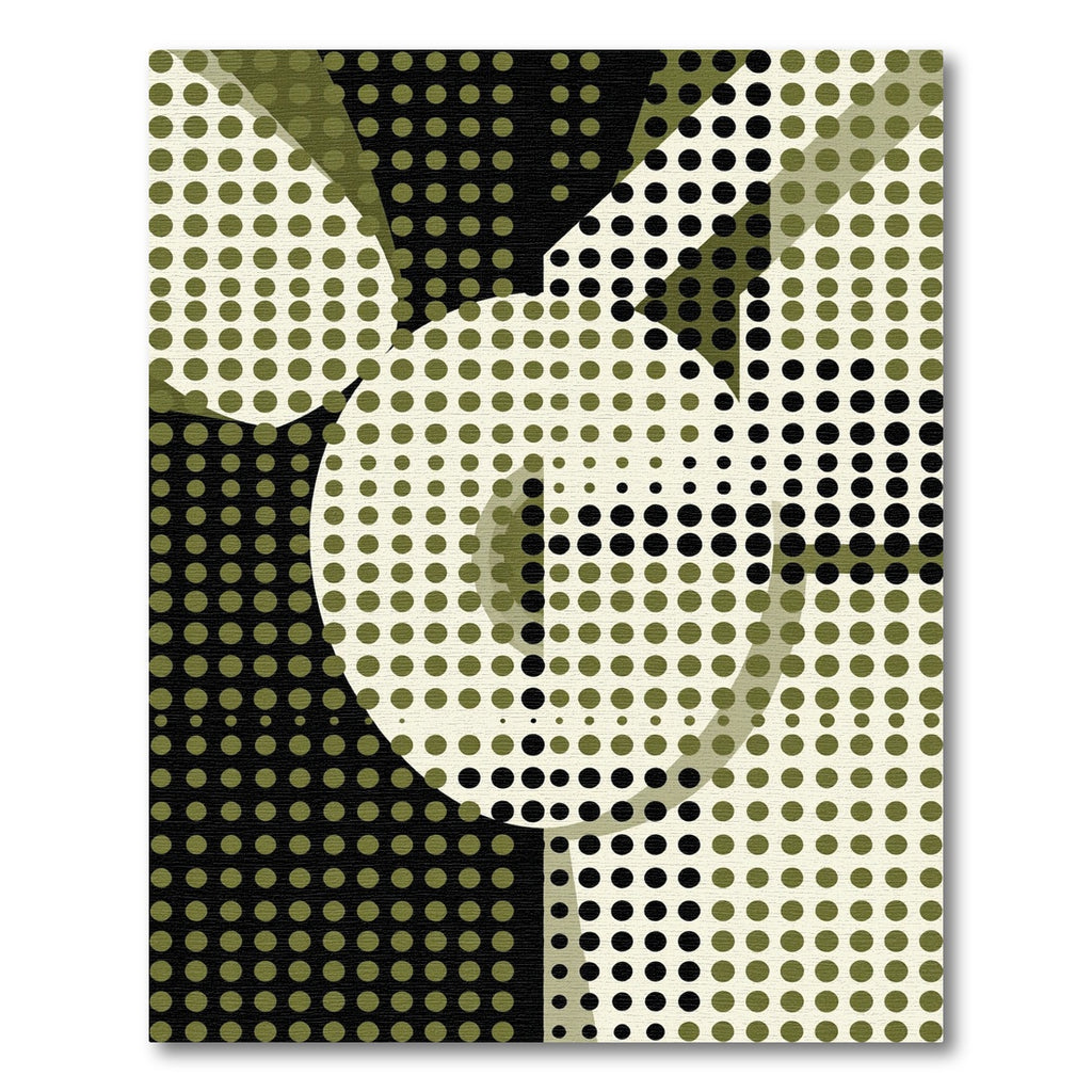 Modern Olive Green Polka Dot Abstract Rug