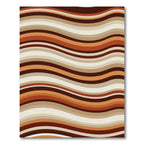 Retro Earthy Tone Wavy Stripe Rug