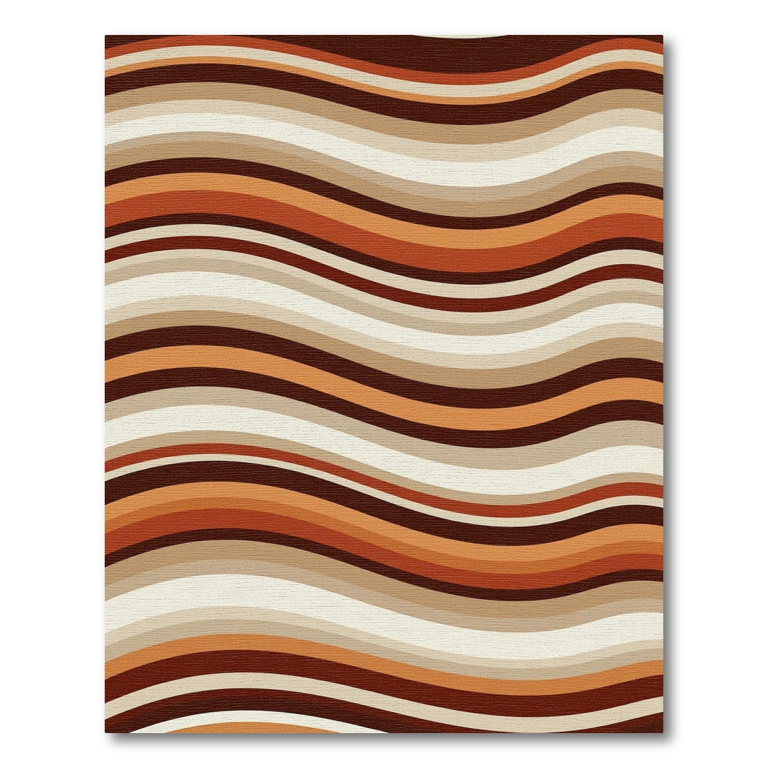 Retro Earthy Tone Wavy Stripe Rug