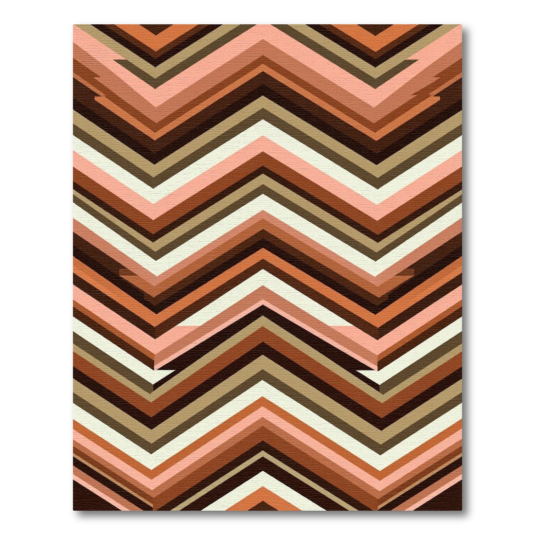 Earthy Chevron Stripes Rug
