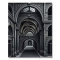 Dark Gray Classical Archway Corridor Rug