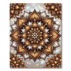 Golden Bronze Floral Medallion Rug