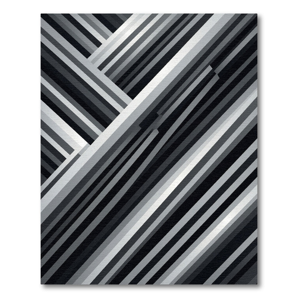 Monochrome Diagonal Stripe Overlap Rug
