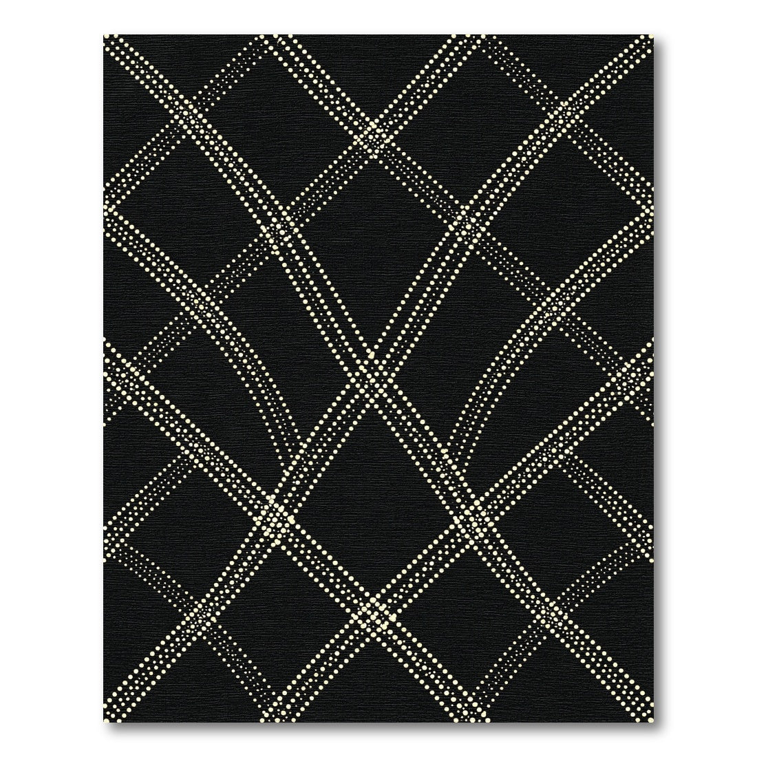 Classic Black Diamond Grid Dots Rug