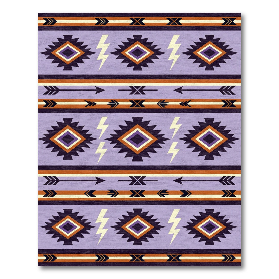 Purple Southwestern Diamond Lightning Strike Rug
