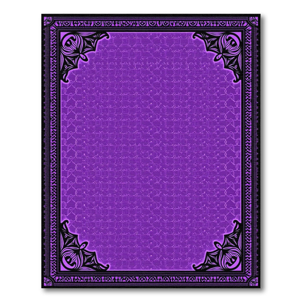 Bold Royal Purple Ornate Border Rug
