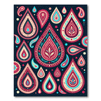 Vibrant Magenta Paisley Teardrop Arrangement Rug