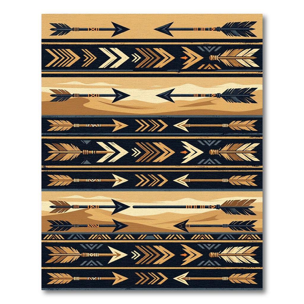 Golden Arrow Tribal Stripe Rug