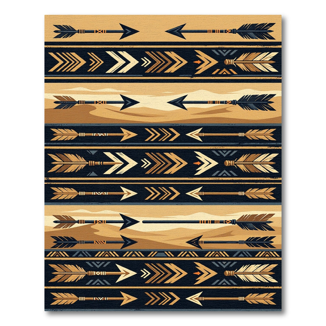 Golden Arrow Tribal Stripe Rug